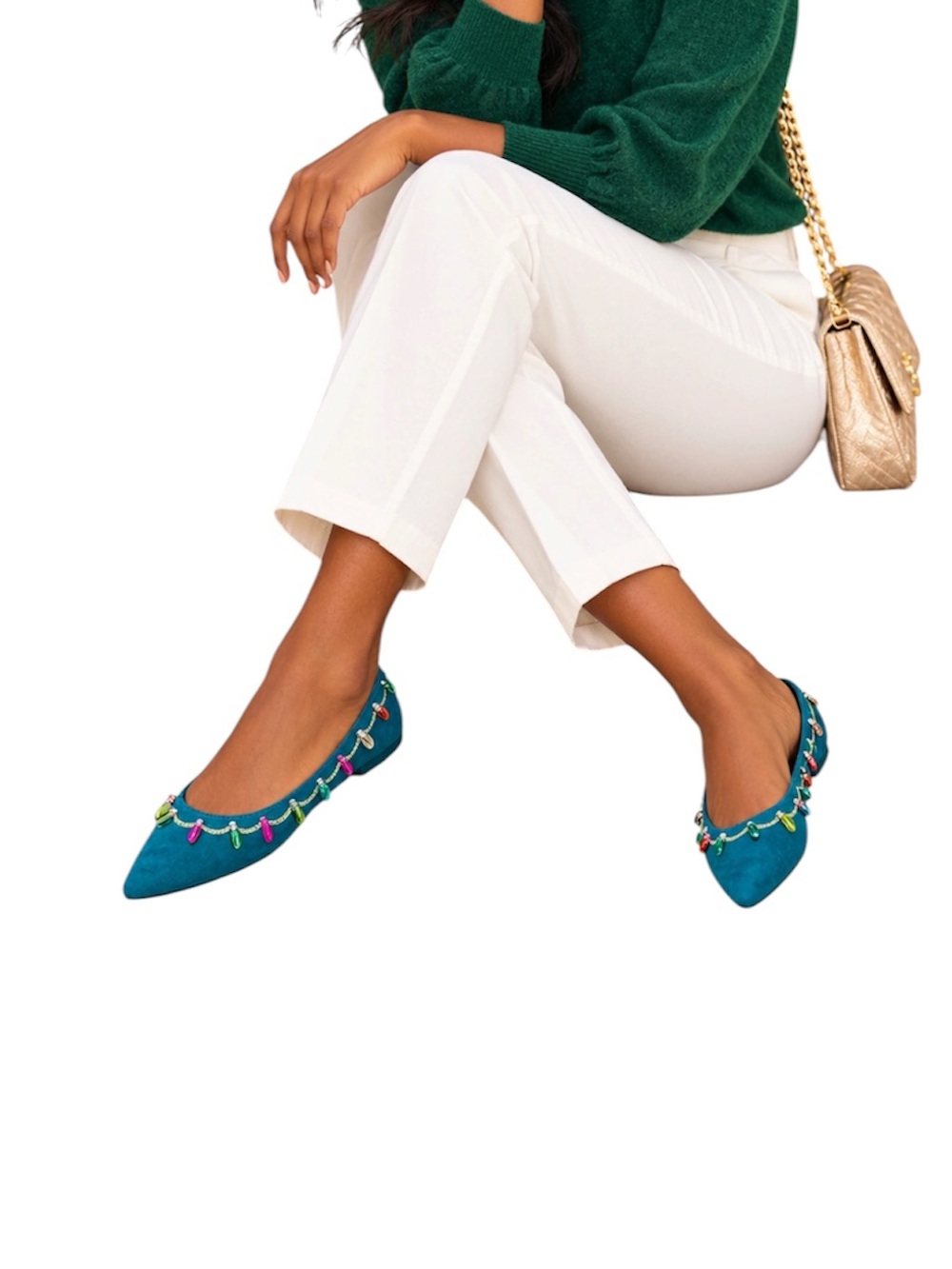 Katy Perry The Hollie Christmas Flat Serene Green Size: 6.5